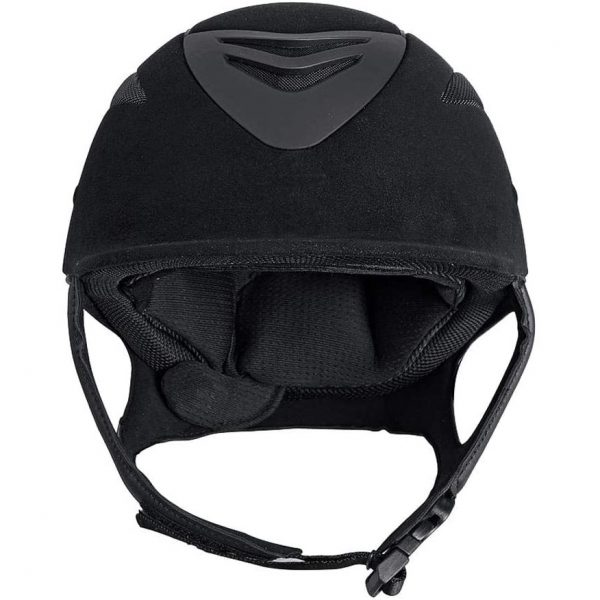 Defender Air Suede Black Matte Horse Riding Helmet - Image 2