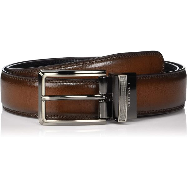 Men's Portfolio Double Stitched Reversible Leather Belt