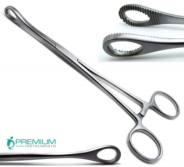 Foerster Sponge Forceps 12" Straight Serrated Surgical Holding Veterinary Instruments