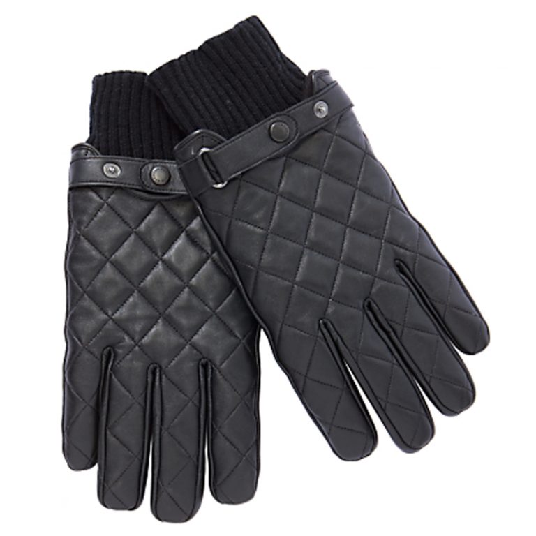 Fashion Rib Cuff Winter Designed Leather Hand Gloves luckystore