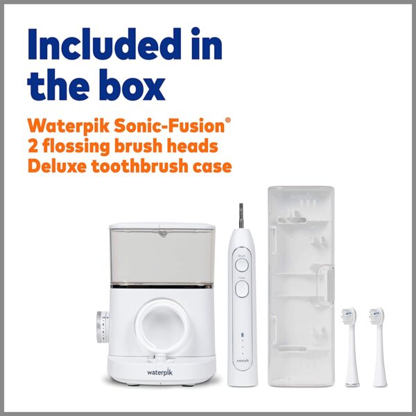 Waterpik Sonic-Fusion Professional Flossing Toothbrush, Electric Toothbrush & Water Flosser Combo in One, SF-02 White - Image 7