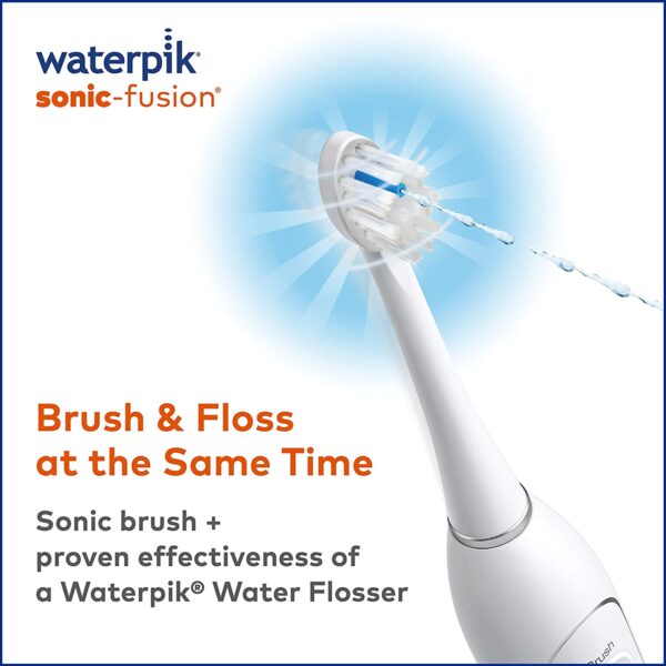 Waterpik Sonic-Fusion Professional Flossing Toothbrush, Electric Toothbrush & Water Flosser Combo in One, SF-02 White - Image 5